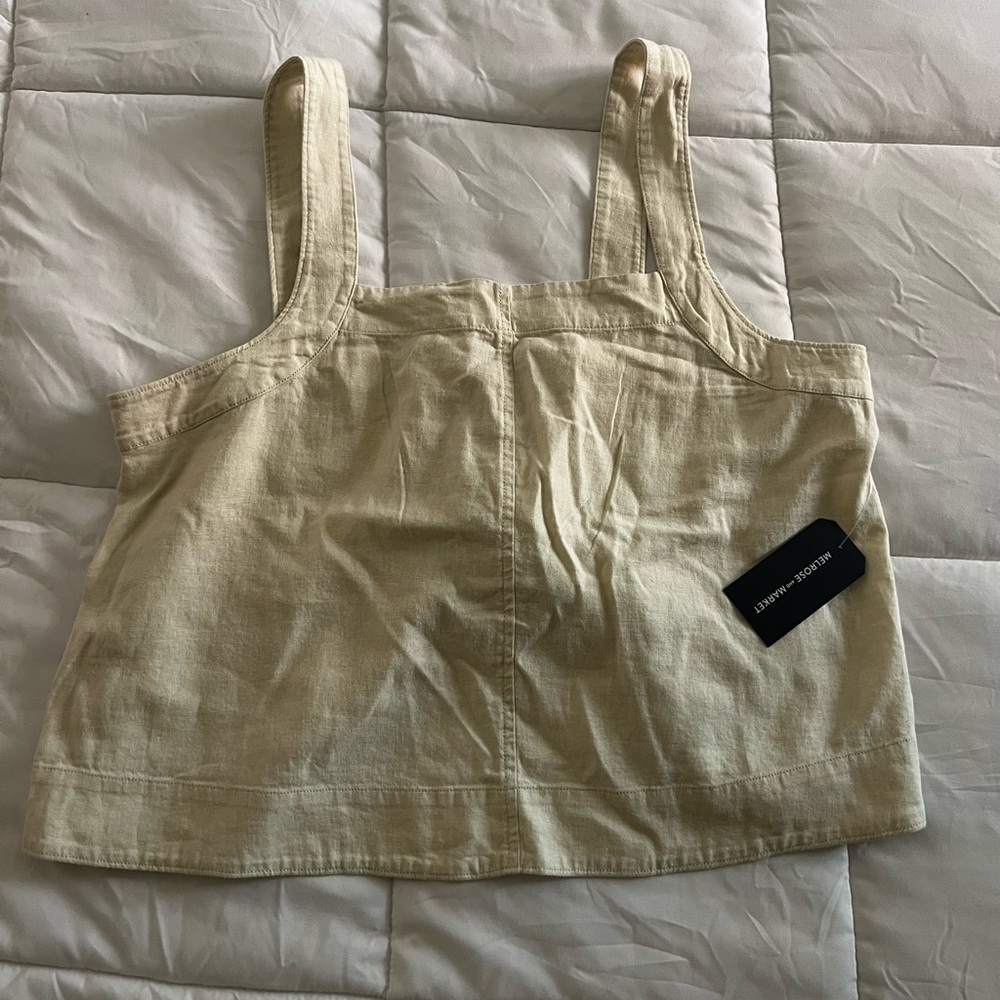 Melrose and Market Beige Cropped Tank Top